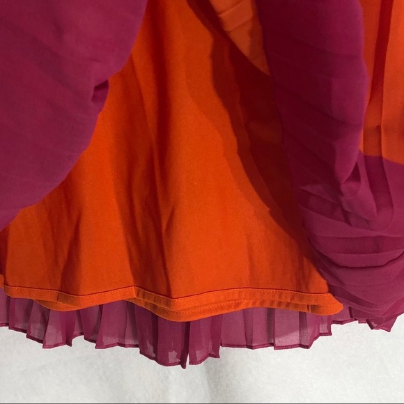 NWOT G.H.Bass Orange & Pink Accordion Pleat Skirt Sz 6 - Picture 6 of 8